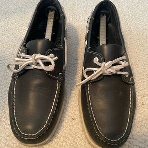 Sebago Black Leather Boat Shoes